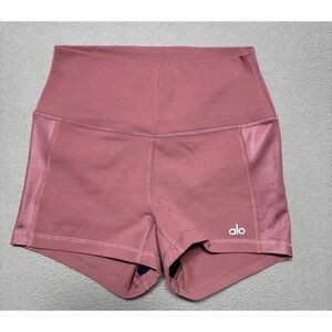 Alo Yoga 3" High Waist Biker Shorts Women Sz S Mauve Athletic Activewear Workout